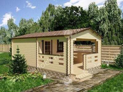 Садовый домик с верандой С-44-1 4х6.8м  Садовый домик с верандой С-44-1