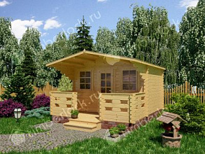 Садовый домик с верандой 3,8х4,5 (С-383-2)