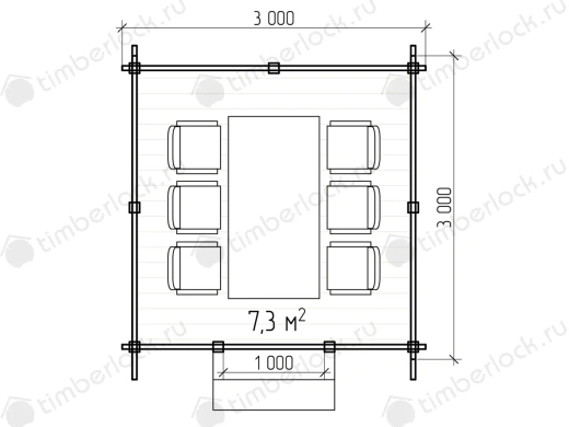 Открытая беседка Б-33-9 