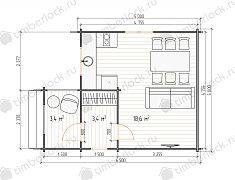 Садовый домик с верандой 5х6.5 (С-55-2)