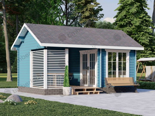 Садовый домик с террасой С-5535 