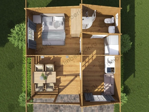 Дачный дом Д-66-5 6х6м площадью 32.9 Дачный дом Д-66-5