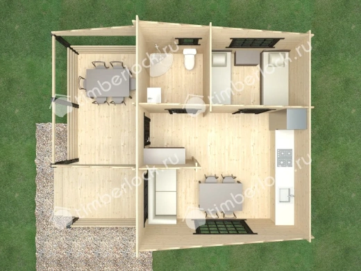 Дачный дом с верандой Д-756 