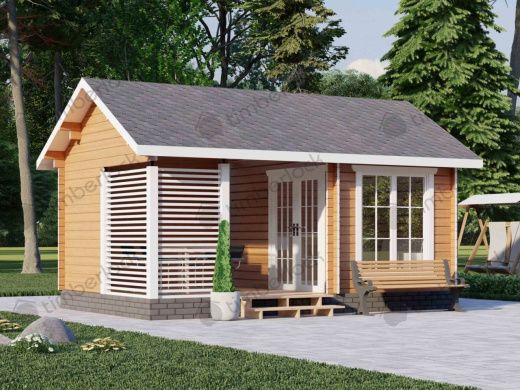 Садовый домик с террасой С-5535 