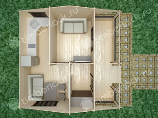 Дачный домик эконом-класса Д-645-1 6х5.8м площадью 30.9 Дачный домик эконом-класса Д-645-1