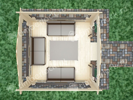 Беседка из бруса Б-44-2 