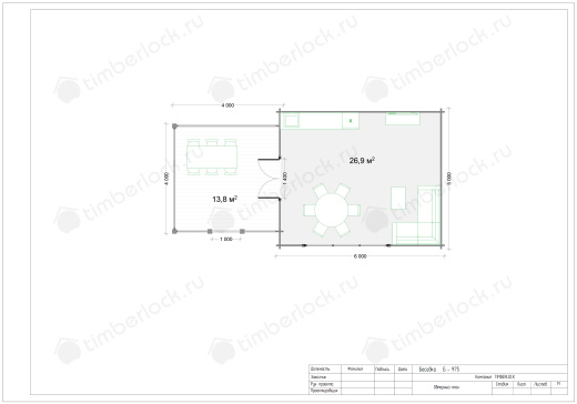 Кемпинговый дом с верандой КД-6544 10х5м площадью 40.7 Кемпинговый дом с верандой КД-6544
