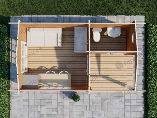 Садовый домик с санузлом С-35 5х3 м площадью 12.7 Садовый домик с санузлом С-35