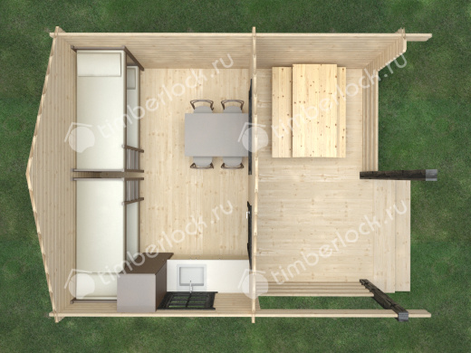 Кемпинговый домик КД-4656 4.6х5.6м площадью 24 Кемпинговый домик КД-4656