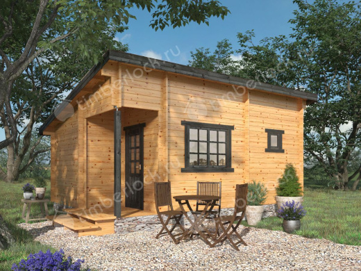 Садовая баня из бруса БА-643 6х4.3 м площадью 22.5 Садовая баня из бруса БА-643
