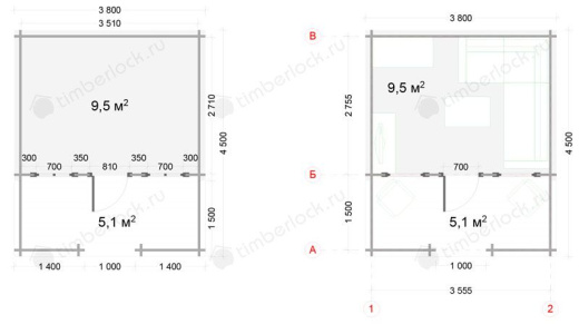 Садовый домик с верандой С-383-3 