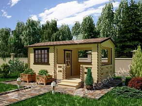 Садовый домик с верандой 3х5,5 (С-325-2)