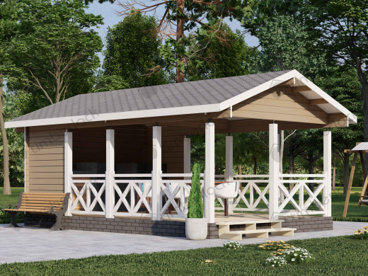 Беседка открытая 6х4 (Б-64-1)  площадью  Беседка открытая 6х4 (Б-64-1)