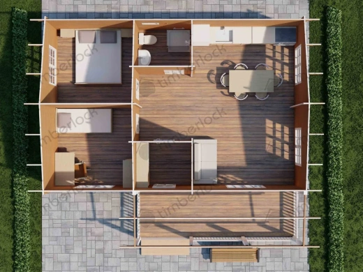 Дачный домик  9х6 с верандой Д-96  площадью  Дачный домик  9х6 с верандой Д-96