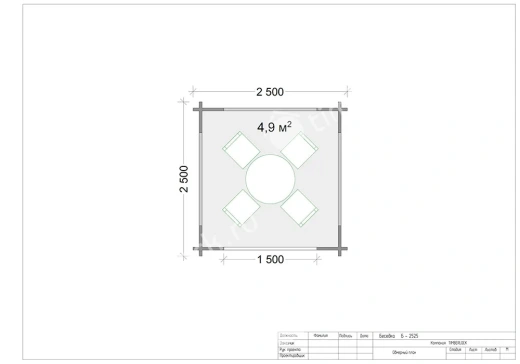 Беседка деревянная Б-2525 