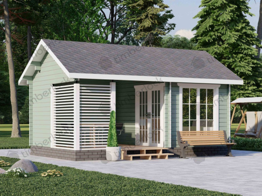 Садовый домик с террасой С-5535 