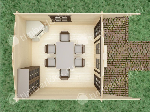 Садовый домик из минибруса С-3838-1 3.8х3.8м площадью 12.3 Садовый домик из минибруса С-3838-1