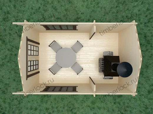 Беседка прямоугольная Б-345-1 3х4.5 м площадью 11.4 Беседка прямоугольная Б-345-1