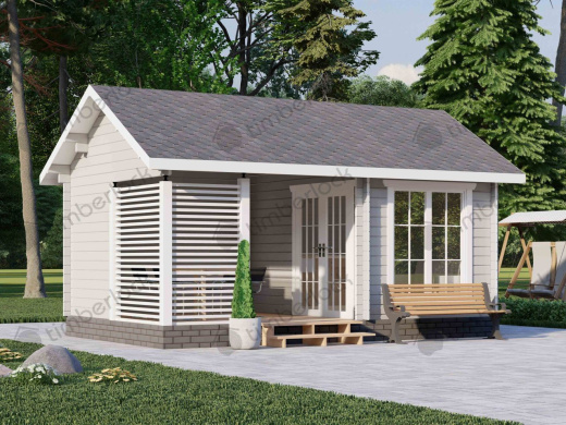 Садовый домик с террасой С-5535 
