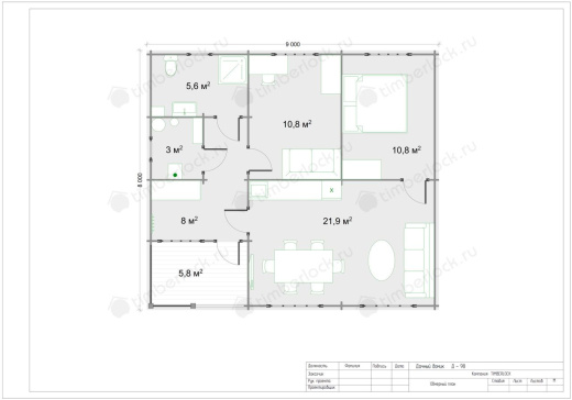 Дачный дом с верандой Д-98 