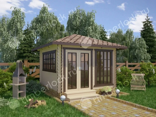Застекленная беседка Б-3535 3.5х3.5м площадью 10.3 Застекленная беседка Б-3535