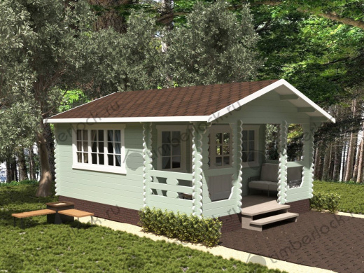 Садовый домик с верандой 4,5х6 (C-454-2) 4.5х6 площадью 21.7 Садовый домик с верандой 4,5х6 (C-454-2)