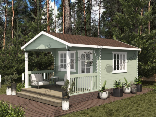 Садовый домик с верандой С-354-2 