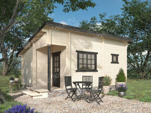 Садовая баня из бруса БА-643 6х4.3 м площадью 22.5 Садовая баня из бруса БА-643