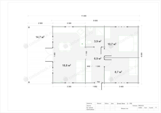 Дом Д-611 11х6м площадью 63.7 Дом Д-611