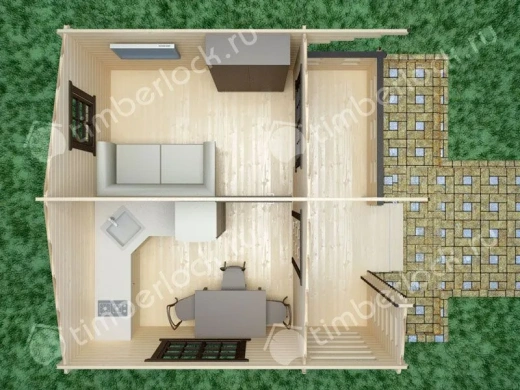 Небольшой дачный домик Д-535-2 5Х4.5м площадью 21.8 Небольшой дачный домик Д-535-2