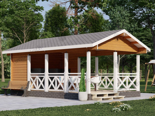 Беседка открытая 6х4 (Б-64-1)  площадью  Беседка открытая 6х4 (Б-64-1)