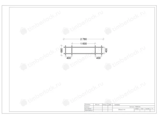 Скамейка 0.7м х 2.8м площадью  Скамейка