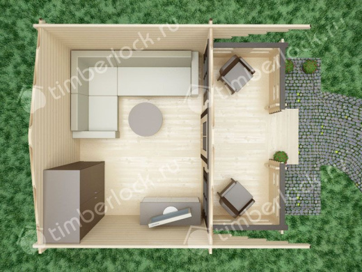 Садовый домик с верандой С-383-3 