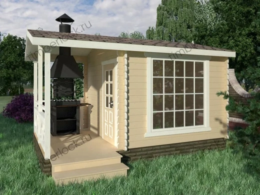 Беседка с мангалом Б-345-2 3х4.5м площадью 11.8 Беседка с мангалом Б-345-2