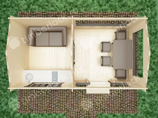 Садовый домик с верандой С-325-2 