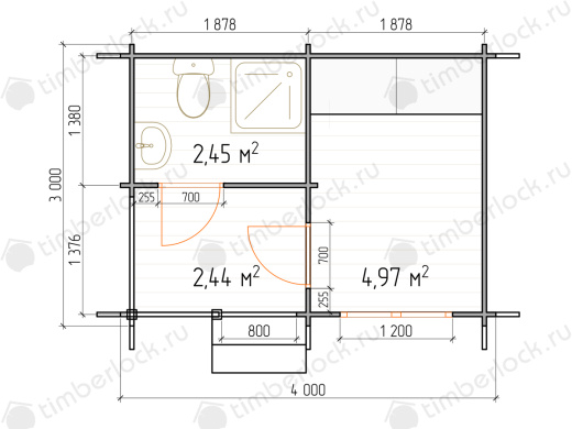 Хозпостройка для дачи 4х3 (Х-43) 