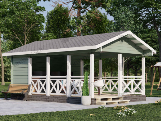 Беседка открытая 6х4 (Б-64-1)  площадью  Беседка открытая 6х4 (Б-64-1)