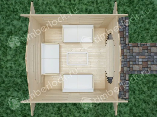 Беседка деревянная О-33 4.5х4м площадью 10.3 Беседка деревянная О-33