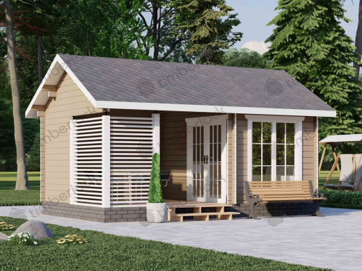 Садовый домик с террасой С-5535 