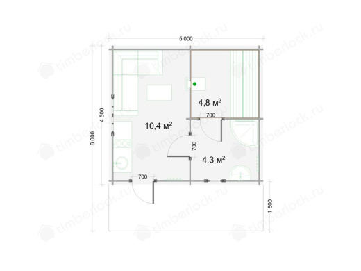 Небольшая дачная баня БА-545-1 