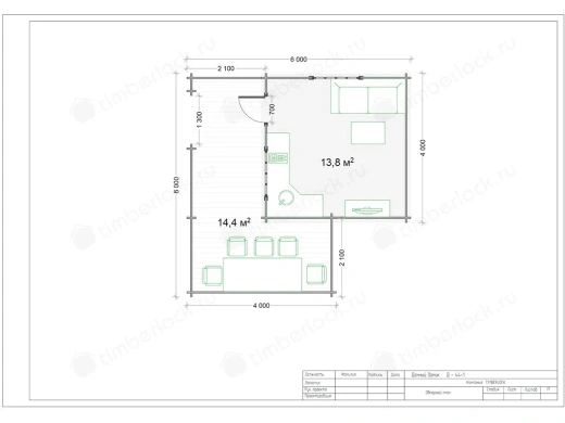 Дачный дом с верандой Д-44-1 