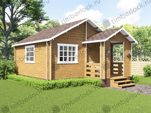 Садовый домик с верандой С-55-2 5х6.5м площадью 25.4 Садовый домик с верандой С-55-2
