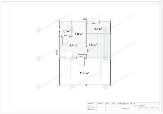 Дачная баня из бруса БА-65 