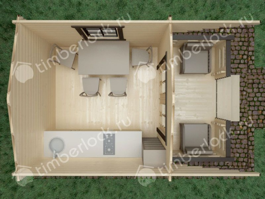 Садовый домик с верандой С-33-2 3х4.5 площадью 11 Садовый домик с верандой С-33-2