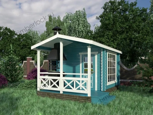 Беседка с мангалом Б-345-2 3х4.5м площадью 11.8 Беседка с мангалом Б-345-2