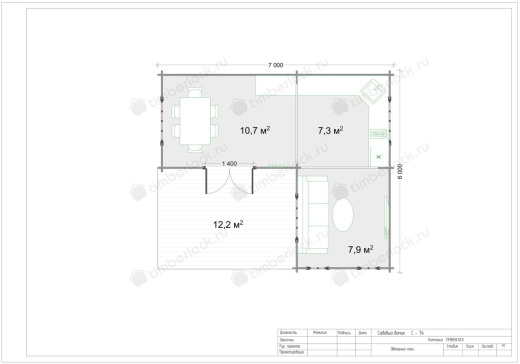 Садовый домик из бруса С-76 