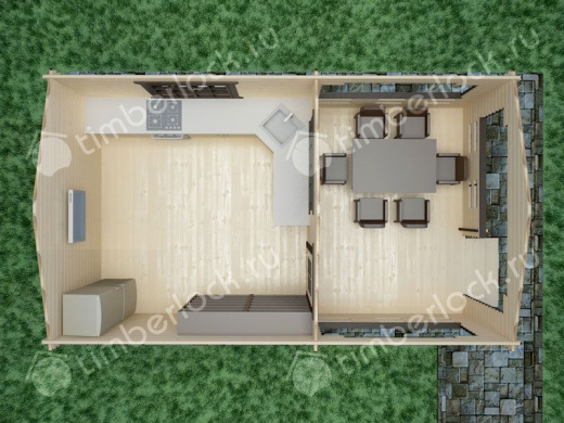 Садовый домик с верандой С-44-1 