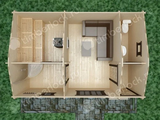 Садовая баня из бруса БА-64-1 