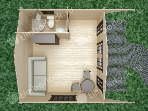 Летний домик для пляжа П-545-1 5х4.5м площадью 19.7 Летний домик для пляжа П-545-1