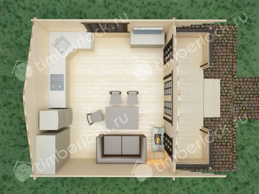 Дачный дом с верандой Д-545-3 